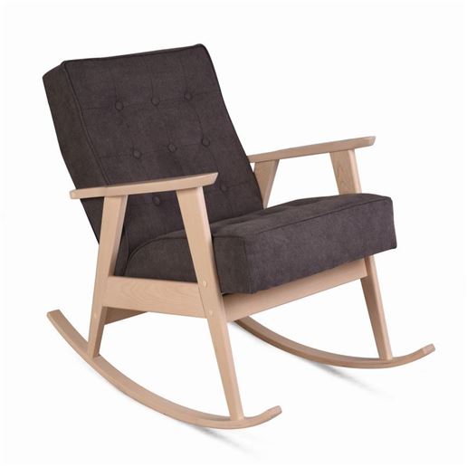 Кресло-качалка РЕТРО (беленый дуб / 05 - коричневый)