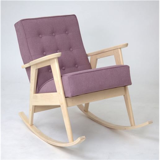 Кресло-качалка РЕТРО (беленый дуб / 08 - розовый)