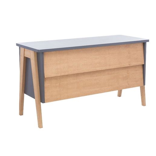 Комод Сканди 2 ящ Натуральное дерево/серый ясень