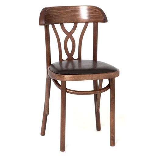 Стул "Астра Восьмерка" мягкий (темный тон, экокожа коричневая)