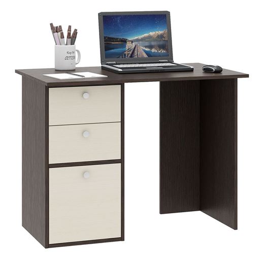 Компьютерный стол Прайм-35 венге / дуб молочный