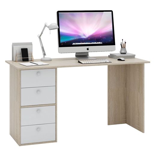 Письменный стол Прайм-55 дуб сонома / белый