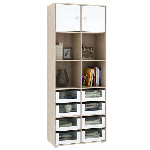 Стеллаж Прайм-52-4 дуб сонома / белый