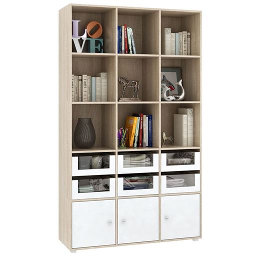 Стеллаж Прайм-53-2 дуб сонома / белый