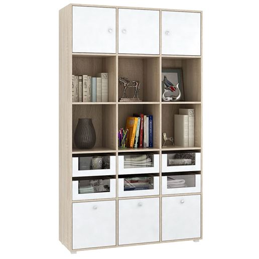 Стеллаж Прайм-53-3 дуб сонома / белый