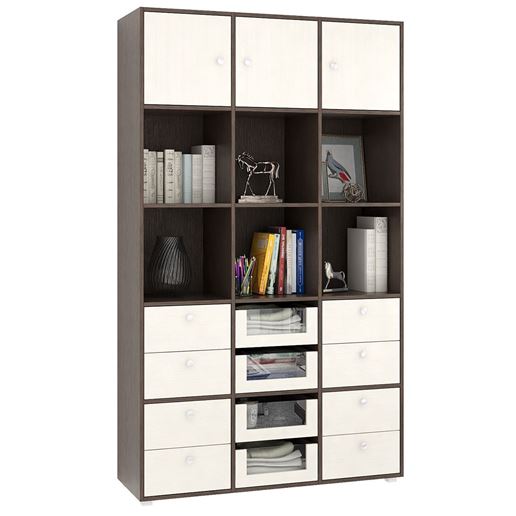 Стеллаж Прайм-53-4 венге / дуб молочный