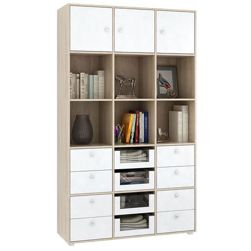 Стеллаж Прайм-53-4 дуб сонома / белый