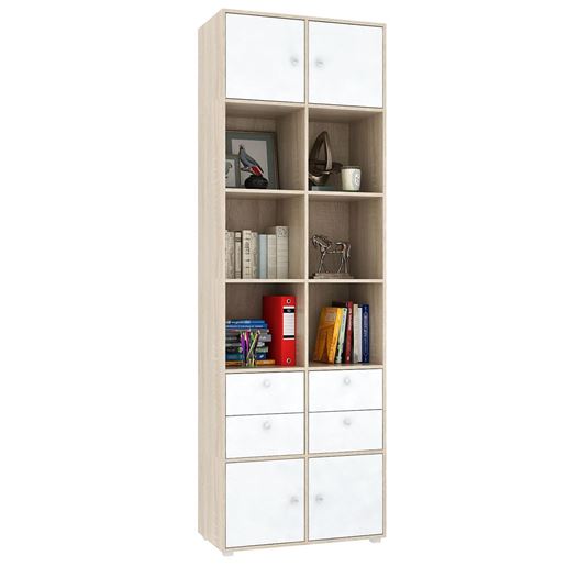 Стеллаж Прайм-62-2 дуб сонома / белый