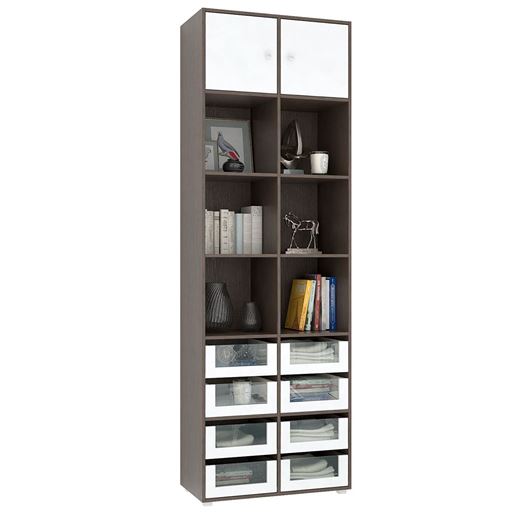 Стеллаж Прайм-62-4 венге / белый