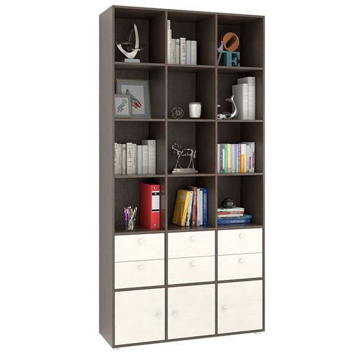 Стеллаж Прайм-63-2 венге / дуб молочный