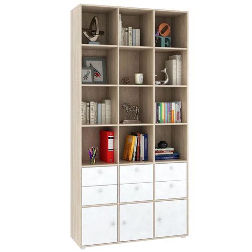 Стеллаж Прайм-63-2 дуб сонома / белый