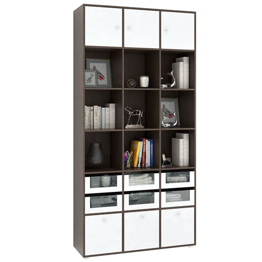 Стеллаж Прайм-63-3 венге / белый