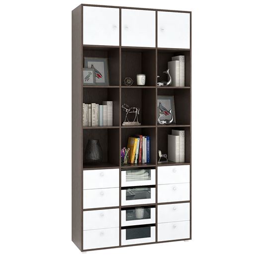 Стеллаж Прайм-63-4 венге / белый