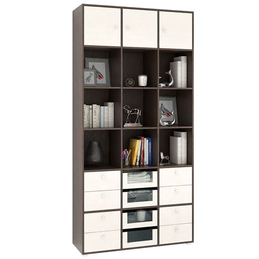 Стеллаж Прайм-63-4 венге / дуб молочный