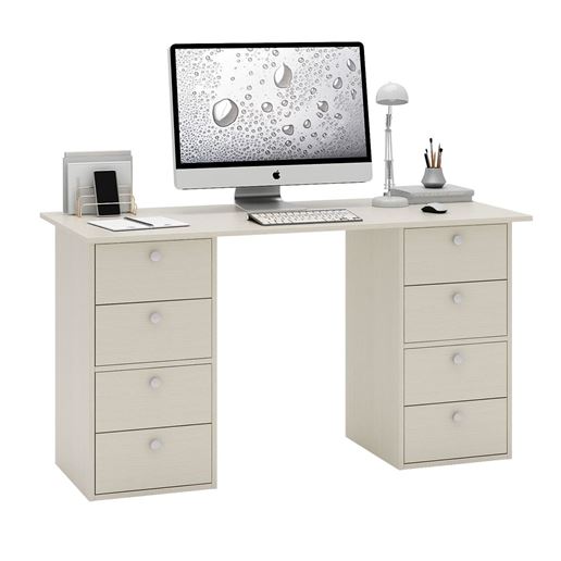 Стол двухтумбовый Прайм-60 дуб молочный