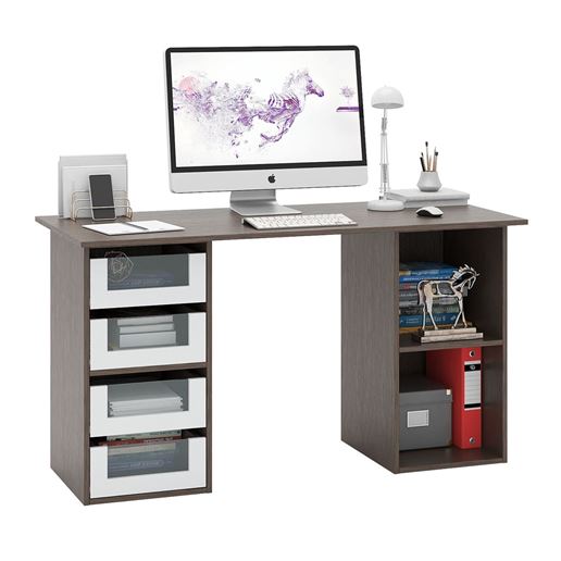 Стол двухтумбовый Прайм-64 венге / белый