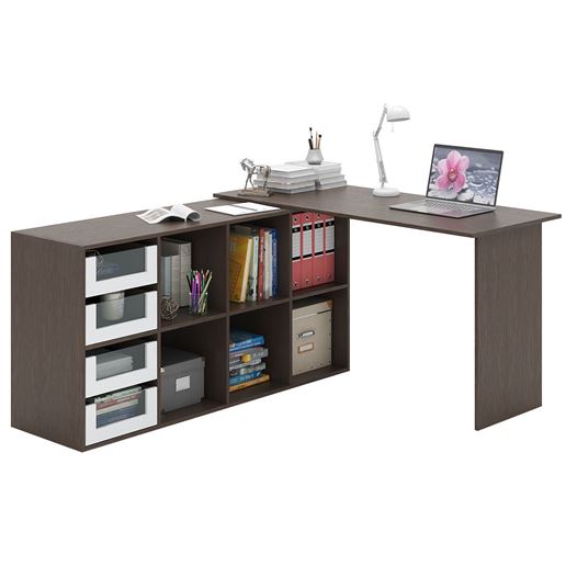 Угловой стол Прайм-73 венге / белый