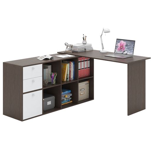 Угловой стол Прайм-74 венге / белый