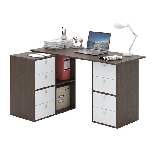 Угловой стол Прайм-76 венге / белый