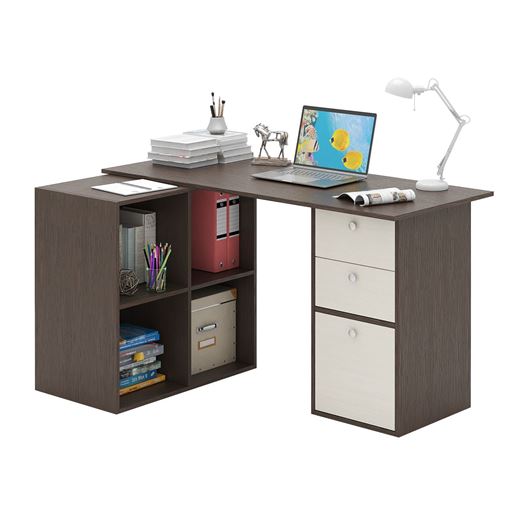 Угловой стол Прайм-80 венге / дуб молочный