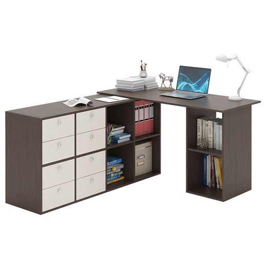 Угловой стол Прайм-81 венге / дуб молочный