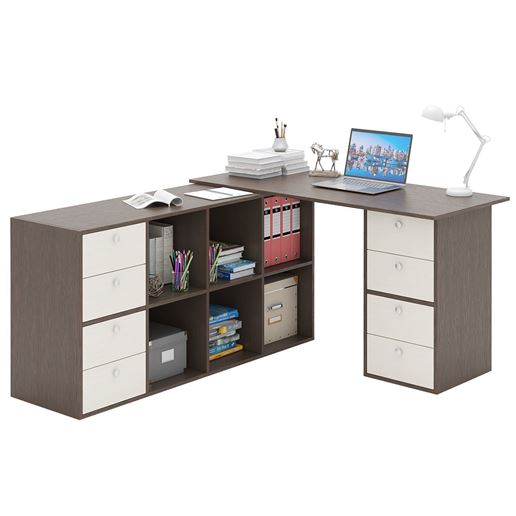 Угловой стол Прайм-82 венге / дуб молочный