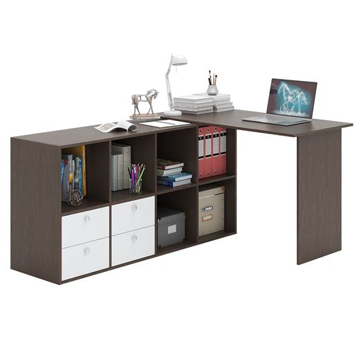 Угловой стол Прайм-52 венге / белый