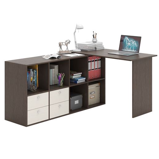 Угловой стол Прайм-52 венге / дуб молочный