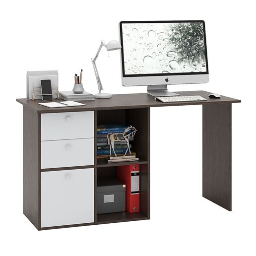 Угловой стол Прайм-69 венге / белый