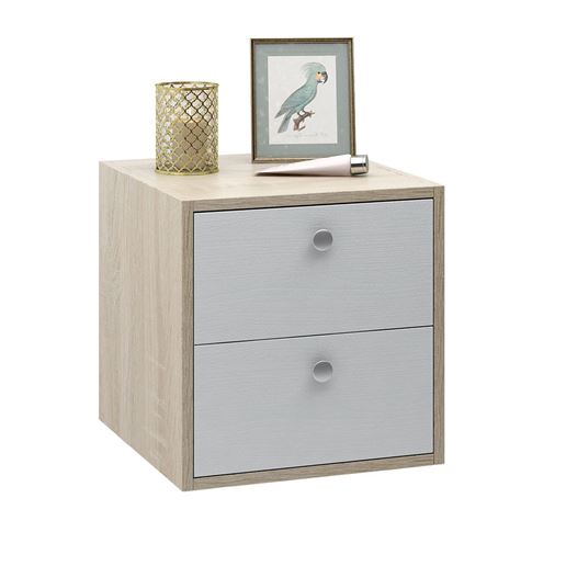 Тумба прикроватная Прайм-11-1 подвесная / напольная дуб сонома / белый