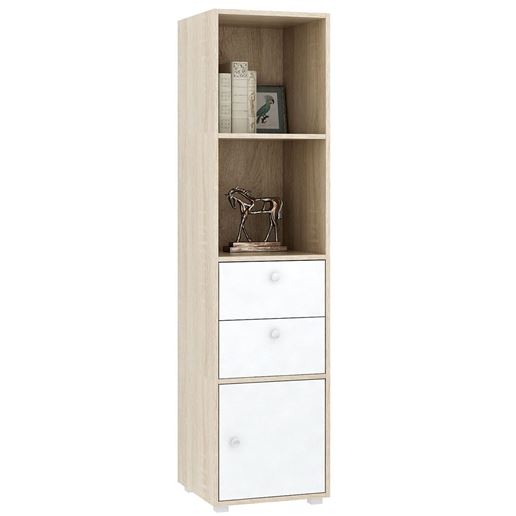 Стеллаж Прайм-41-2 дуб сонома / белый