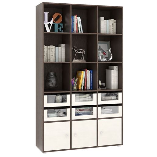 Стеллаж Прайм-53-2 венге / дуб молочный