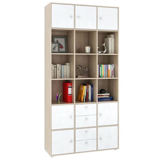 Стеллаж Прайм-63-1 дуб сонома / белый