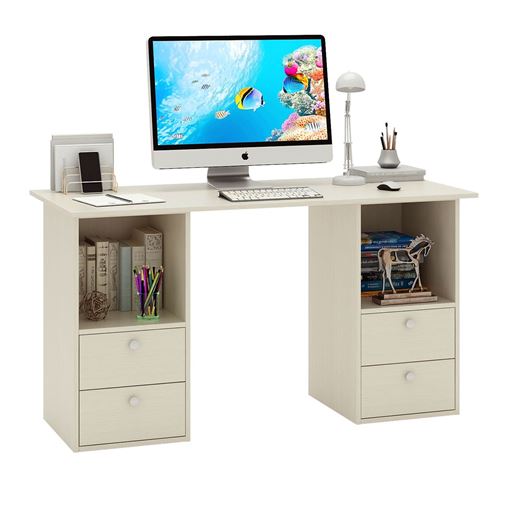 Стол двухтумбовый Прайм-61 дуб молочный