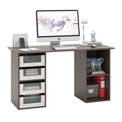 Стол двухтумбовый Прайм-64 венге / дуб молочный