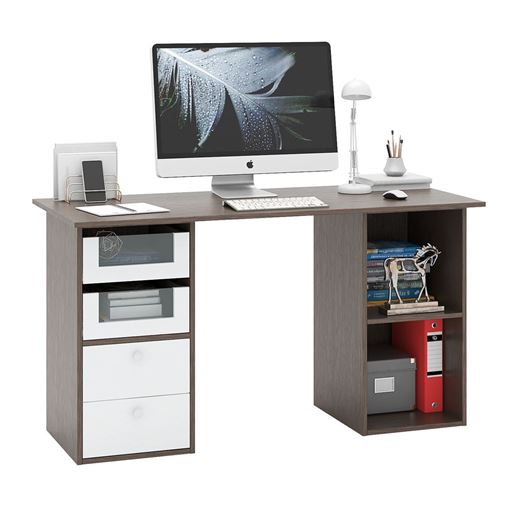 Стол двухтумбовый Прайм-65 венге / белый