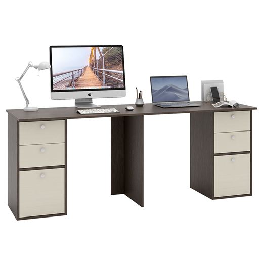 Стол для двоих Прайм-90 венге / дуб молочный