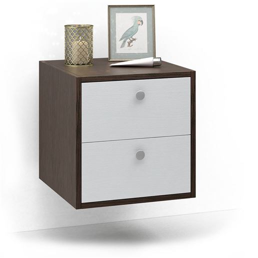 Тумба прикроватная Прайм-11-1 подвесная / напольная венге / белый