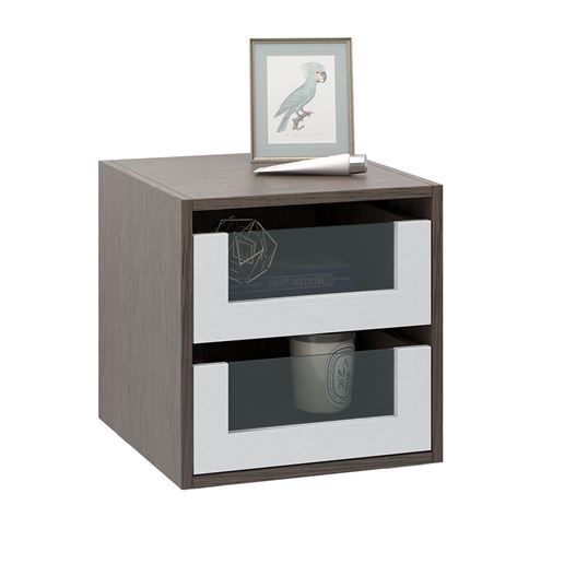 Тумба прикроватная Прайм-11-3 подвесная / напольная венге / белый