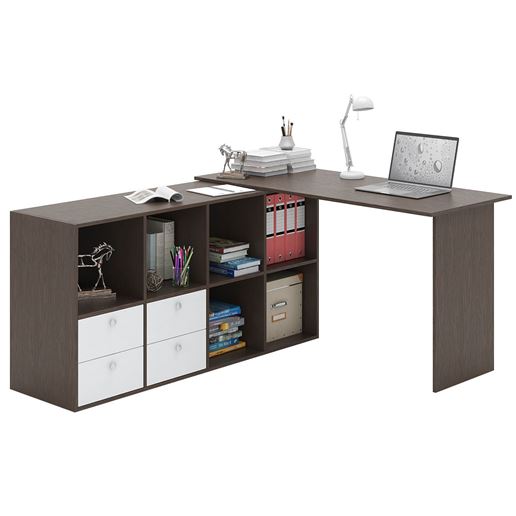 Угловой стол Прайм-72 венге / белый