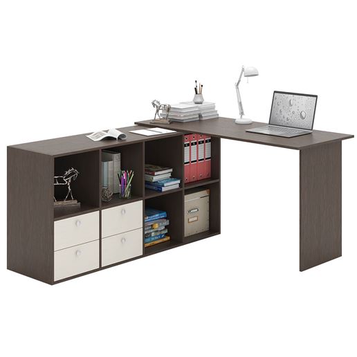 Угловой стол Прайм-72 венге / дуб молочный