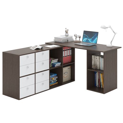 Угловой стол Прайм-81 венге / белый