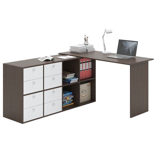 Угловой стол Прайм-71 венге / белый