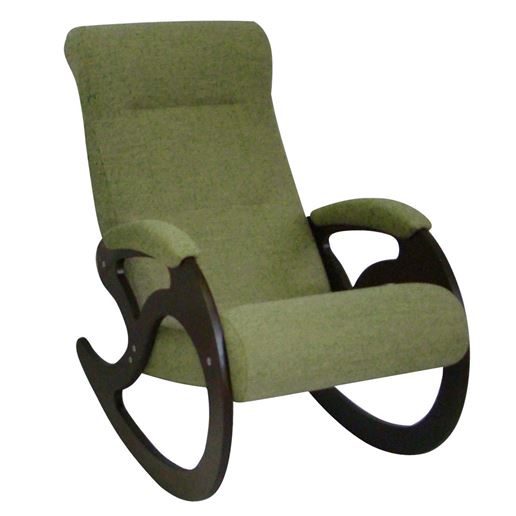 Кресло качалка Венера/Темный орех/Зеленый БИНГО 7