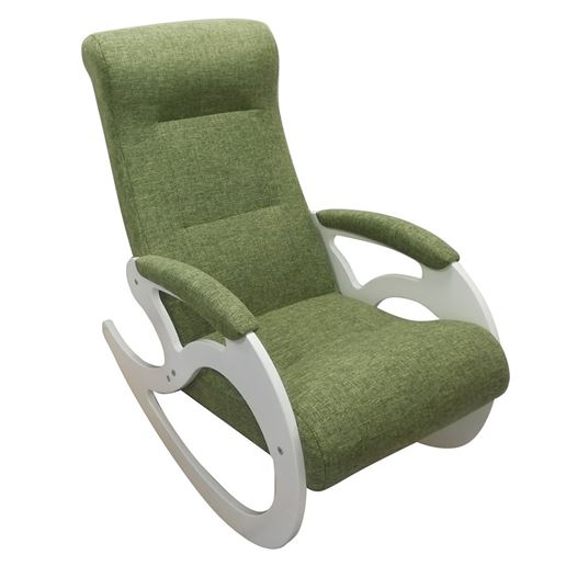 Кресло качалка Венера/Эмаль белая/Зеленый БИНГО 7
