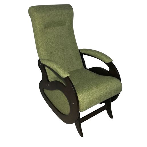 Кресло качалка Маятник/Темный орех/Зеленый БИНГО 7