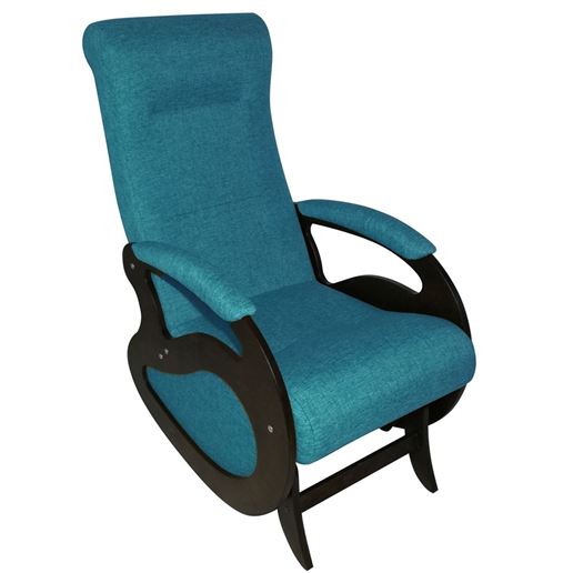 Кресло качалка Маятник/Темный орех/Синий БИНГО 10