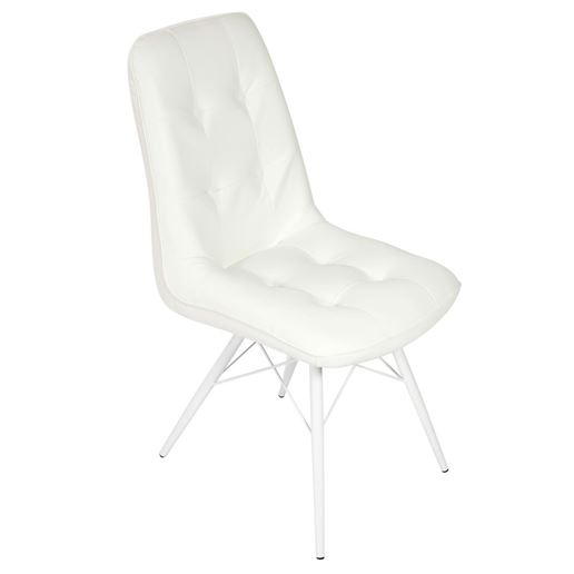 Стул Бордо/Металл Белый Паук/ЭкокожаАврора Вайт