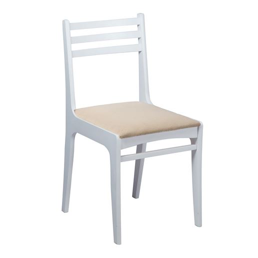 Стул Грис (С08)/Массив березы Эмаль белая/ТканьАполло беж