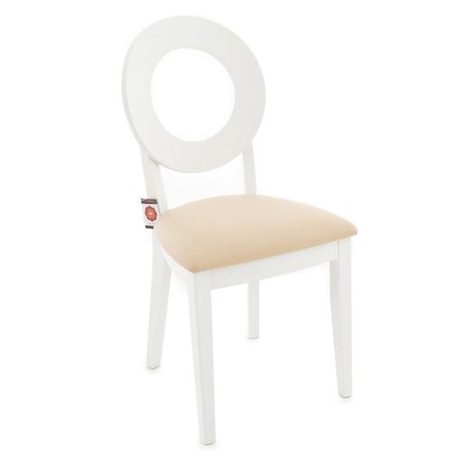 Стул Коломбо 2/Массив березы  Тон 9, Эмаль белая/ЭкокожаНитро крем